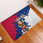 Liberia Christmas Rubber Doormat Santa Claus Map Graphic and Red Blue Festive - African Pride