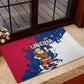 Liberia Christmas Rubber Doormat Santa Claus Map Graphic and Red Blue Festive - African Pride