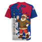 Liberia Christmas Rugby Jersey Santa Claus Map Graphic and Red Blue Festive - African Pride