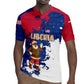 Liberia Christmas Rugby Jersey Santa Claus Map Graphic and Red Blue Festive - African Pride