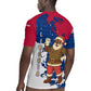 Liberia Christmas Rugby Jersey Santa Claus Map Graphic and Red Blue Festive - African Pride