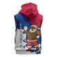 Liberia Christmas Sleeveless Hoodie Santa Claus Map Graphic and Red Blue Festive - African Pride