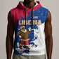 Liberia Christmas Sleeveless Hoodie Santa Claus Map Graphic and Red Blue Festive - African Pride