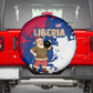 Liberia Christmas Spare Tire Cover Santa Claus Map Graphic and Red Blue Festive - African Pride