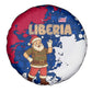 Liberia Christmas Spare Tire Cover Santa Claus Map Graphic and Red Blue Festive - African Pride