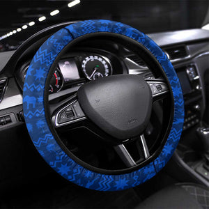 Liberia Christmas Steering Wheel Cover Santa Claus Map Graphic and Red Blue Festive - African Pride