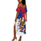 Liberia Christmas Summer Maxi Dress Santa Claus Map Graphic and Red Blue Festive - African Pride