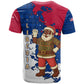 Liberia Christmas T shirt Santa Claus Map Graphic and Red Blue Festive - African Pride