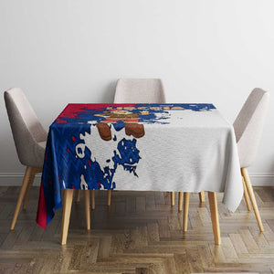 Liberia Christmas Tablecloth Santa Claus Map Graphic and Red Blue Festive - African Pride