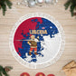 Liberia Christmas Tree Skirt Santa Claus Map Graphic and Red Blue Festive - African Pride