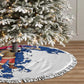 Liberia Christmas Tree Skirt Santa Claus Map Graphic and Red Blue Festive - African Pride