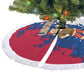 Liberia Christmas Tree Skirt Santa Claus Map Graphic and Red Blue Festive - African Pride