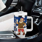 Liberia Christmas Tumbler With Handle Santa Claus Map Graphic and Red Blue Festive - African Pride