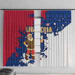 Liberia Christmas Window Curtain Santa Claus Map Graphic and Red Blue Festive - African Pride