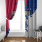 Liberia Christmas Window Curtain Santa Claus Map Graphic and Red Blue Festive - African Pride