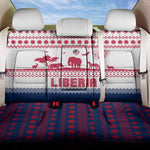Liberia Christmas Back Car Seat Cover Red Wildlife Silhouettes and White Blue Holiday - African Pride