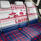 Liberia Christmas Back Car Seat Cover Red Wildlife Silhouettes and White Blue Holiday - African Pride