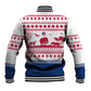 Liberia Christmas Baseball Jacket Red Wildlife Silhouettes and White Blue Holiday - African Pride