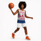 Liberia Christmas Basketball Jersey Red Wildlife Silhouettes and White Blue Holiday - African Pride