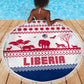 Liberia Christmas Beach Blanket Red Wildlife Silhouettes and White Blue Holiday - African Pride