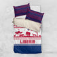 Liberia Christmas Bedding Set Red Wildlife Silhouettes and White Blue Holiday - African Pride