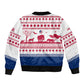 Liberia Christmas Bomber Jacket Red Wildlife Silhouettes and White Blue Holiday - African Pride