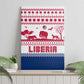 Liberia Christmas Canvas Wall Art Red Wildlife Silhouettes and White Blue Holiday - African Pride