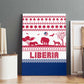 Liberia Christmas Canvas Wall Art Red Wildlife Silhouettes and White Blue Holiday - African Pride