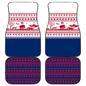 Liberia Christmas Car Mats Red Wildlife Silhouettes and White Blue Holiday - African Pride