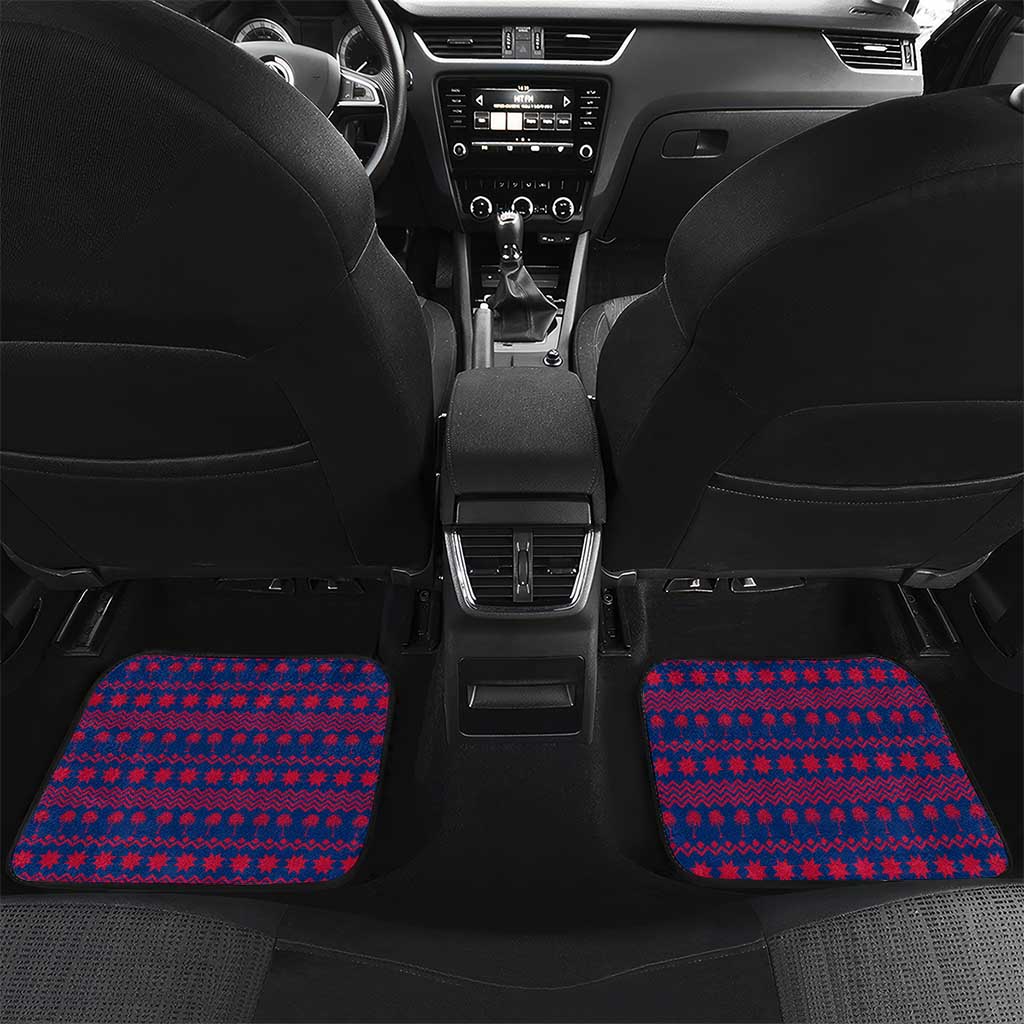 Liberia Christmas Car Mats Red Wildlife Silhouettes and White Blue Holiday - African Pride