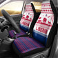 Liberia Christmas Car Seat Cover Red Wildlife Silhouettes and White Blue Holiday - African Pride