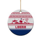 Liberia Christmas Ceramic Ornament Red Wildlife Silhouettes and White Blue Holiday - African Pride