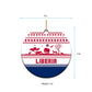 Liberia Christmas Ceramic Ornament Red Wildlife Silhouettes and White Blue Holiday - African Pride