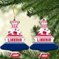 Liberia Christmas Ceramic Ornament Red Wildlife Silhouettes and White Blue Holiday - African Pride