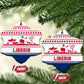 Liberia Christmas Ceramic Ornament Red Wildlife Silhouettes and White Blue Holiday - African Pride