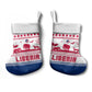 Liberia Christmas Stocking Red Wildlife Silhouettes and White Blue Holiday - African Pride