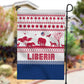 Liberia Christmas Garden Flag Red Wildlife Silhouettes and White Blue Holiday - African Pride