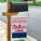 Liberia Christmas Garden Flag Red Wildlife Silhouettes and White Blue Holiday - African Pride