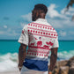 Liberia Christmas Hawaiian Shirt Red Wildlife Silhouettes and White Blue Holiday - African Pride