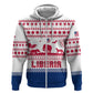 Liberia Christmas Hoodie Red Wildlife Silhouettes and White Blue Holiday - African Pride