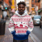 Liberia Christmas Hoodie Red Wildlife Silhouettes and White Blue Holiday - African Pride