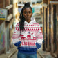 Liberia Christmas Hoodie Red Wildlife Silhouettes and White Blue Holiday - African Pride