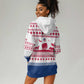 Liberia Christmas Hoodie Dress Red Wildlife Silhouettes and White Blue Holiday - African Pride