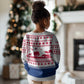 Liberia Christmas Kid Ugly Christmas Sweater Red Wildlife Silhouettes and White Blue Holiday - African Pride
