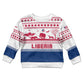Liberia Christmas Kid Ugly Christmas Sweater Red Wildlife Silhouettes and White Blue Holiday - African Pride