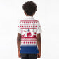 Liberia Christmas Kid Polo Shirt Red Wildlife Silhouettes and White Blue Holiday - African Pride