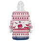 Liberia Christmas Kid Wearable Blanket Hoodie Red Wildlife Silhouettes and White Blue Holiday - African Pride