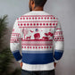 Liberia Christmas Ugly Christmas Sweater Red Wildlife Silhouettes and White Blue Holiday - African Pride
