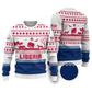 Liberia Christmas Ugly Christmas Sweater Red Wildlife Silhouettes and White Blue Holiday - African Pride
