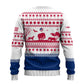 Liberia Christmas Ugly Christmas Sweater Red Wildlife Silhouettes and White Blue Holiday - African Pride